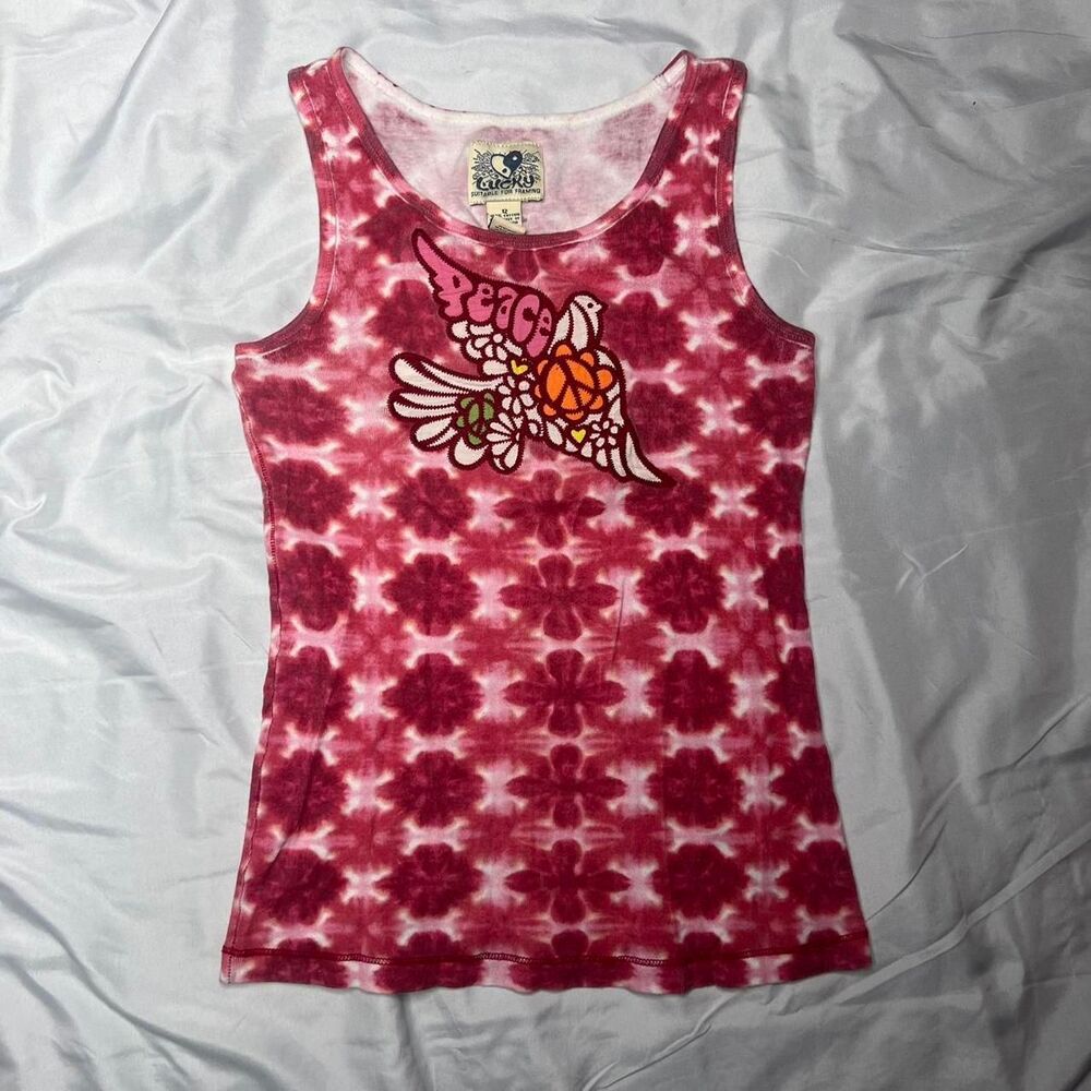 Lucky Brand Peace Dove Tie Dye Tank Top